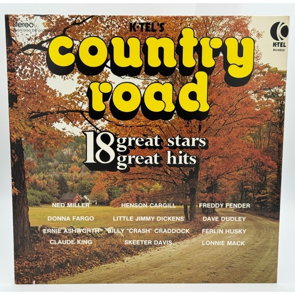 K-Tel's Country Road 18 Great Stars 18 Great Hits 12" Vinyl Record -Tested -1978